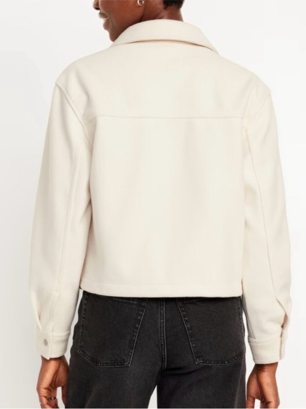 Old Navy Off White Shacket Jacket Zip Front Utility Style M